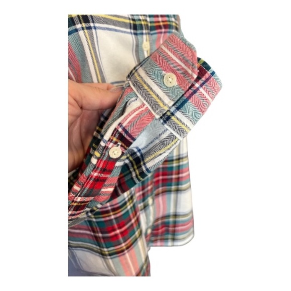🌈 EUC BANANA REPUBLIC Classic Fit Multi-Color Plaid Button-Down Shirt | Sz M - Picture 3 of 7
